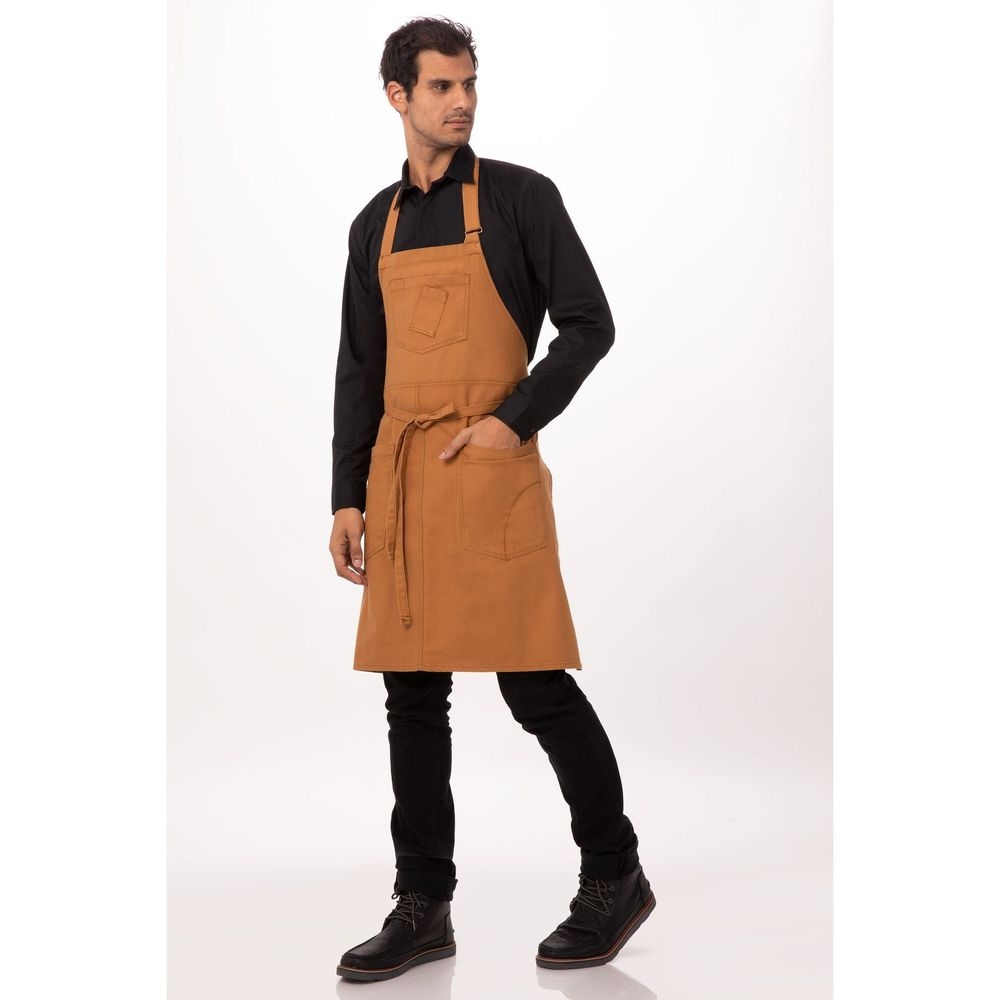 Chef Works Nut Meg Rockford Bib Apron, 34 inch Long x 30 inch Wide