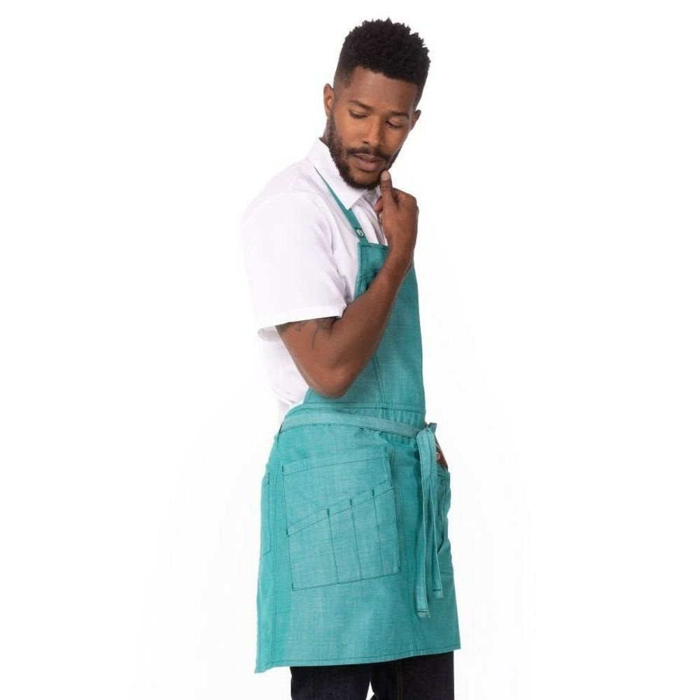 Chef Works Jade Medford Bib Apron, 30.7 inch Long x 38.2 inch Wide