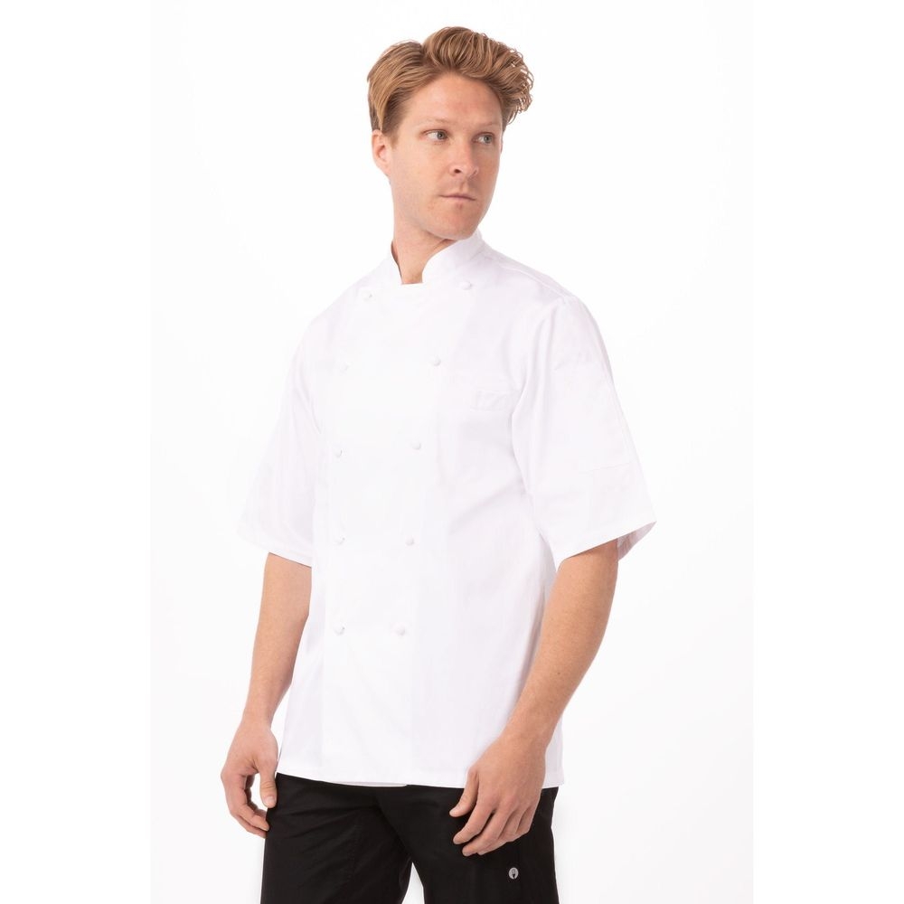 Chef Works White Modern Fit Capri Premium Cotton Chef Coat for Unisex, 56 inch