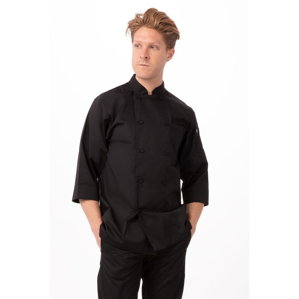 Chef Works Black 3XL Classic Fit Morocco Chef Coat for Unisex
