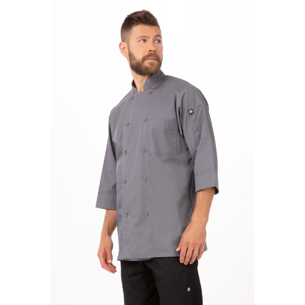 Chef Works Grey 3XL Classic Fit Morocco Chef Coat for Unisex