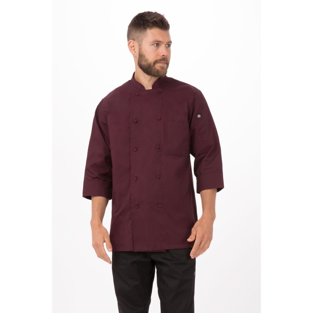 Chef Works Merlot 3XL Classic Fit Morocco Chef Coat for Unisex