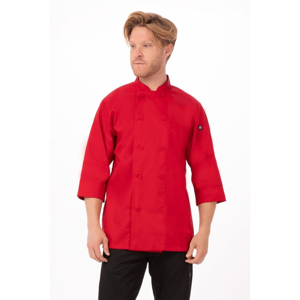 Chef Works Red 2XL Classic Fit Morocco Chef Coat for Unisex