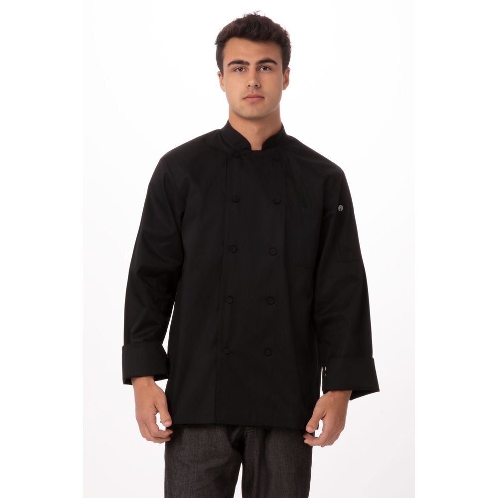 Chef Works Black Extra Small Classic Fit Calgary Cool Vent Chef Coat