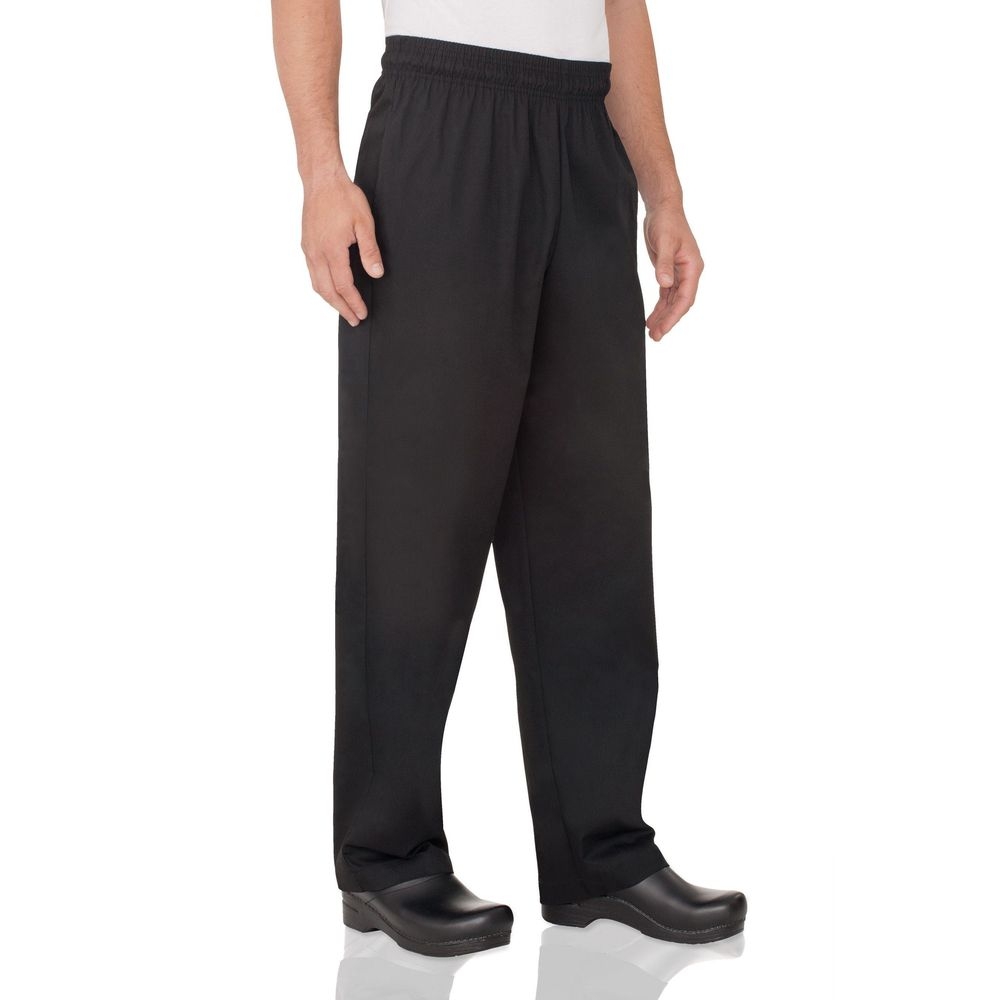 Chef Works Black 4XL Classic Fit Essential Baggy Chef Pant for Men
