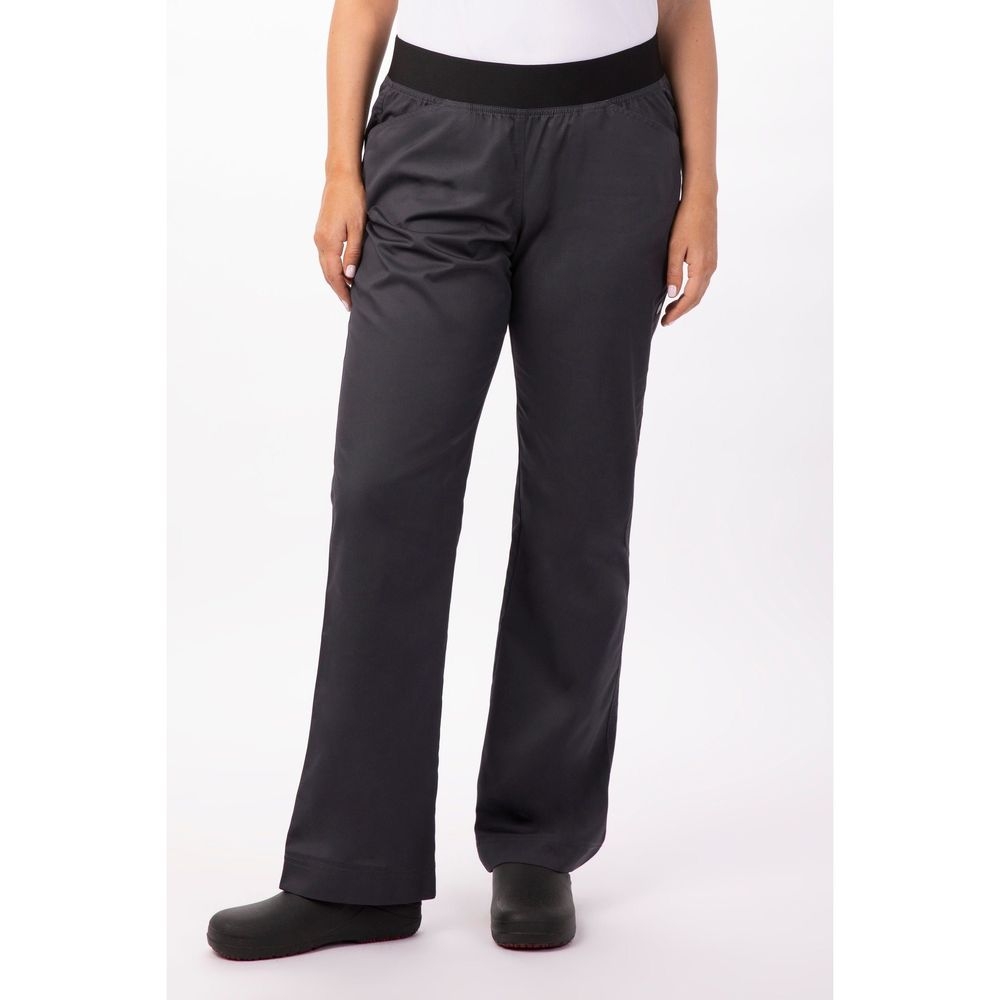 Chef Works Charcoal Extra Small Classic Fit Lightweight Slim Chef Pant for Women