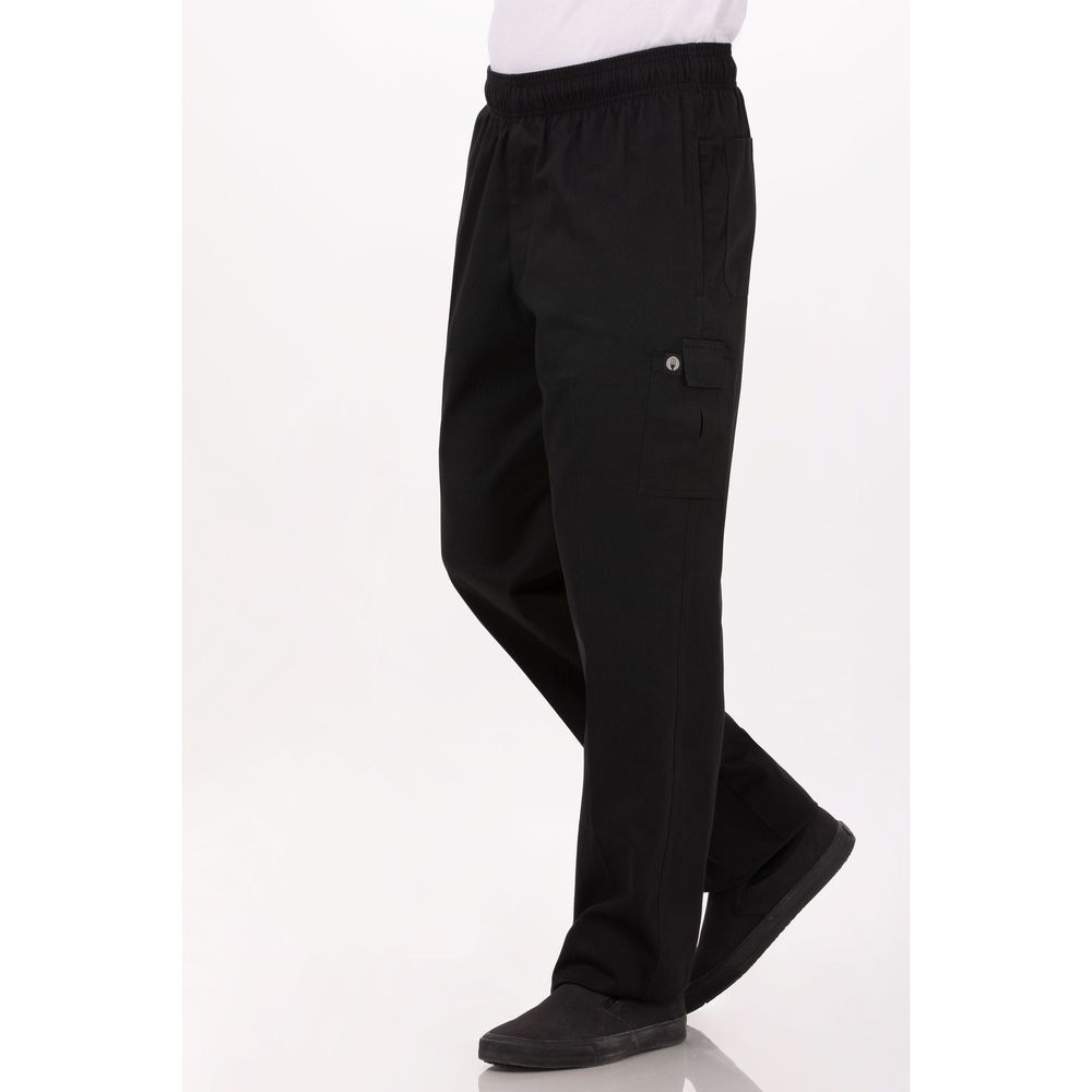 Chef Works Black 4XL Classic Fit Cargo Chef Pant for Men