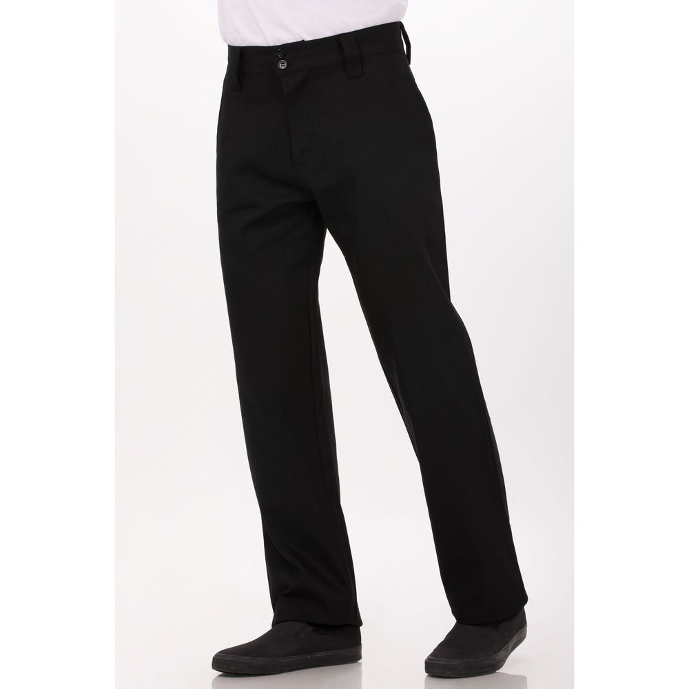 Chef Works Black Generous Fit Essential Pro Chef Pant for Unisex, 36 inch