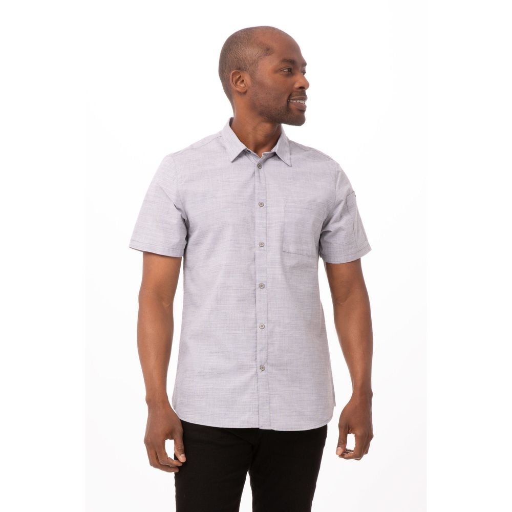 Chef Works Grey 5XL Modern Fit Havana Shirt for Men