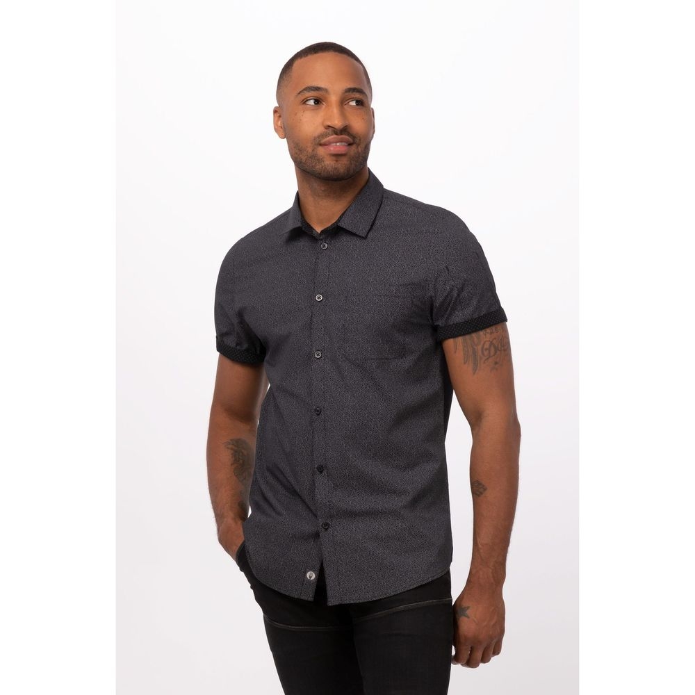 Chef Works Black 4XL Modern Fit Charleston Shirt for Men