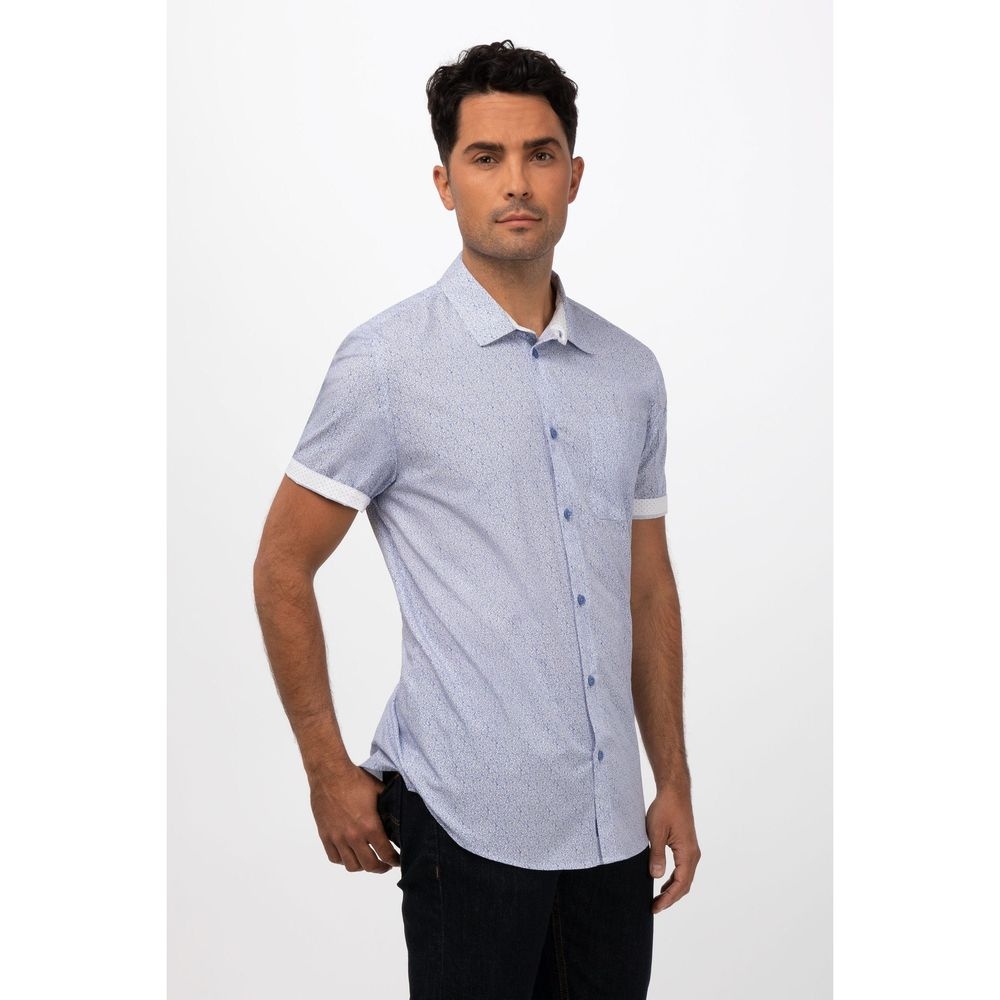 Chef Works Blue 4XL Modern Fit Charleston Shirt for Men