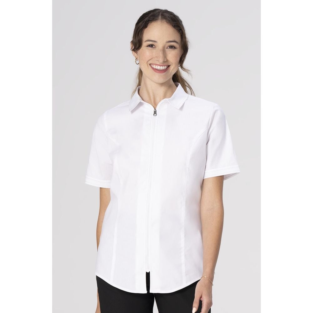 Chef Works White 2XL Cody Zip Work Shirt for Women