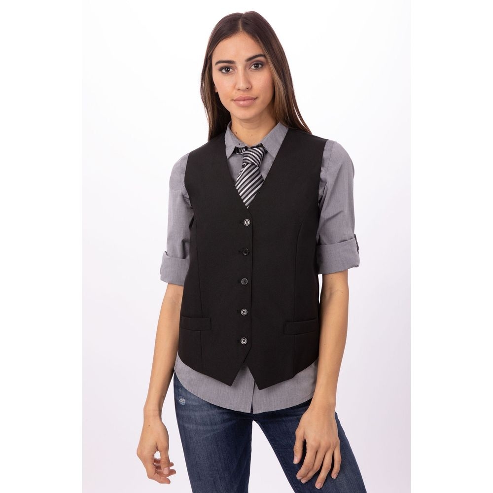 Chef Works Black Extra Large Classic Fit Essential Vest for Women