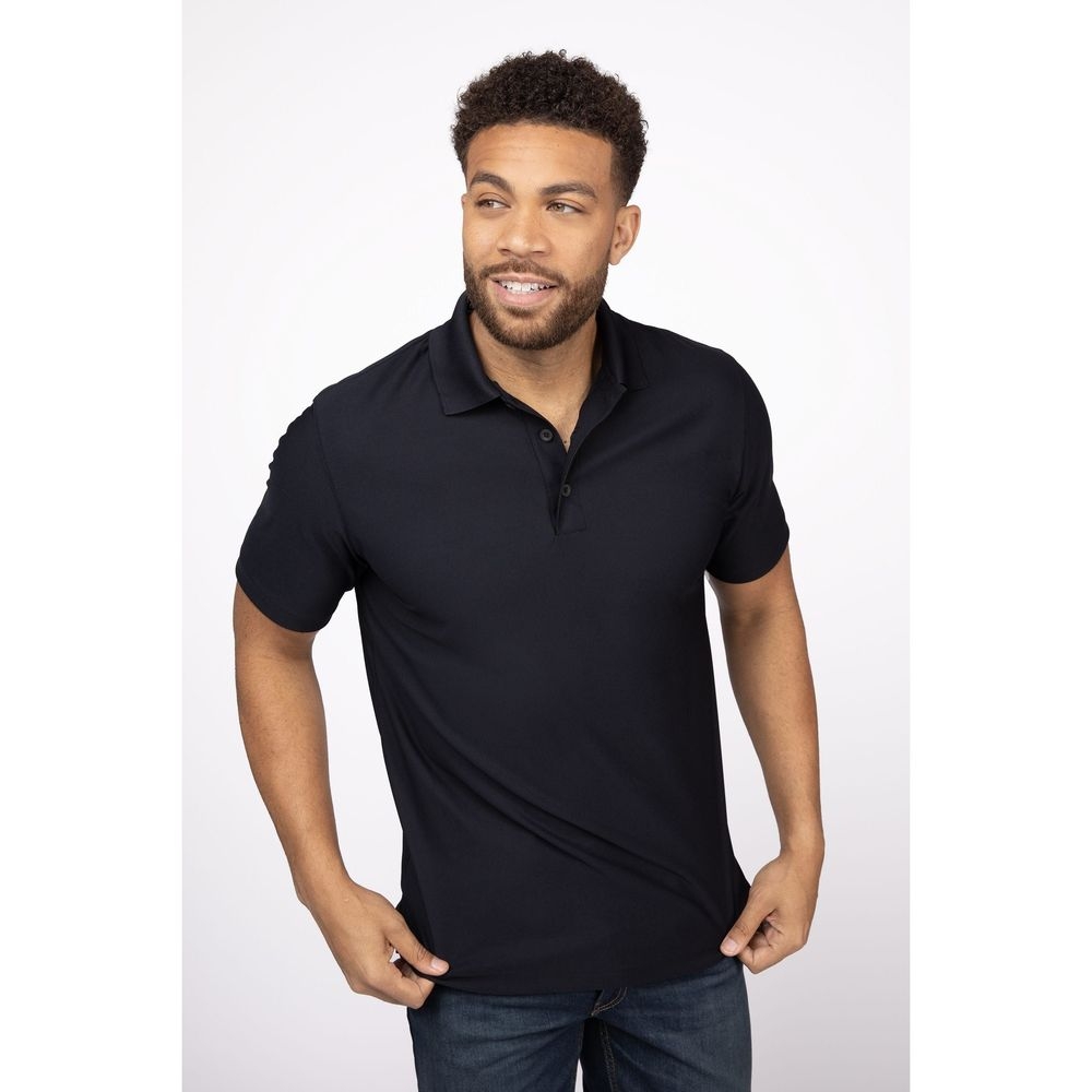 Chef Works Black Large Formal Fit Collared Polo Shirt for Men