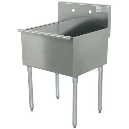 600 Series Stainless Steel Square Corner Scullery Budget Sink with 1 Compartment.24x24 24 inch O.A..