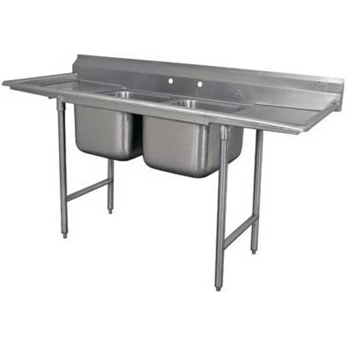 Standard 930 Series Stainless Steel Regaline Sink with 2 Compartment, 2 Drain Board.Overall Length 125 inch.