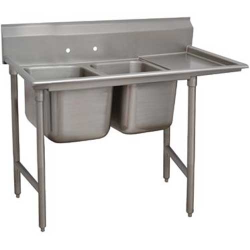 Standard 930 Series Stainless Steel Regaline Sink with 2 Compartment, Right Drain Board.Overall Length 80 inch.