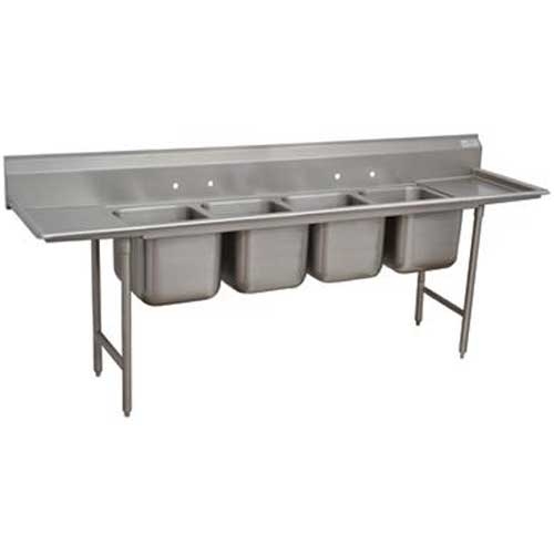 Standard 930 Series Stainless Steel Regaline Sink with 4 Compartment, 2 Drain Board.Overall Length 162 inch.