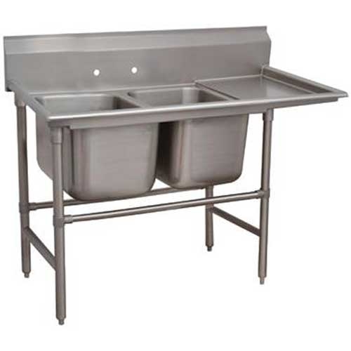 Spec-line 940 Series Stainless Steel Regaline Sink with 2 Compartment, Right Drain Board.Overall Length 72 inch.