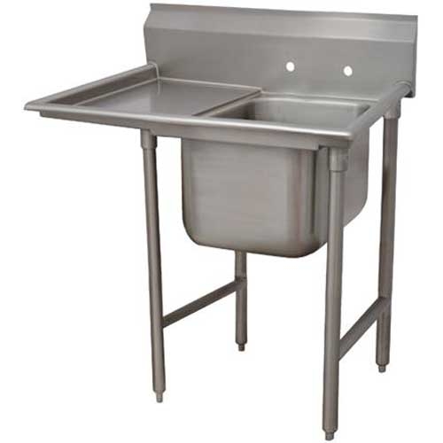 Super Saver 900 Series Stainless Steel Regaline Sink with 1 Compartment, Left Drain Board.Overall Length 44 inch.