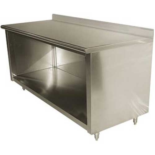 Stainless Steel 5 inch Splash Enclosed Base Work Table - Open Base, 36X108 inch.
