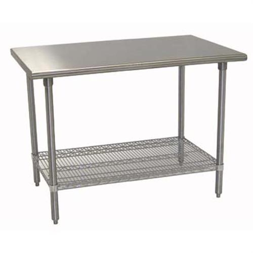 Double Deck All Welded Stainless Steel Table Mounted Shelf, 12 x 108 inch.