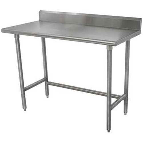 Stainless Steel Shelving - Single Deck with Adjustable Chrome Post, 12 x 120 inch.
