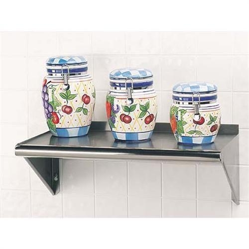 Stainless Steel Wall Shelf with Check Minder. Size: 12X48 inch.
