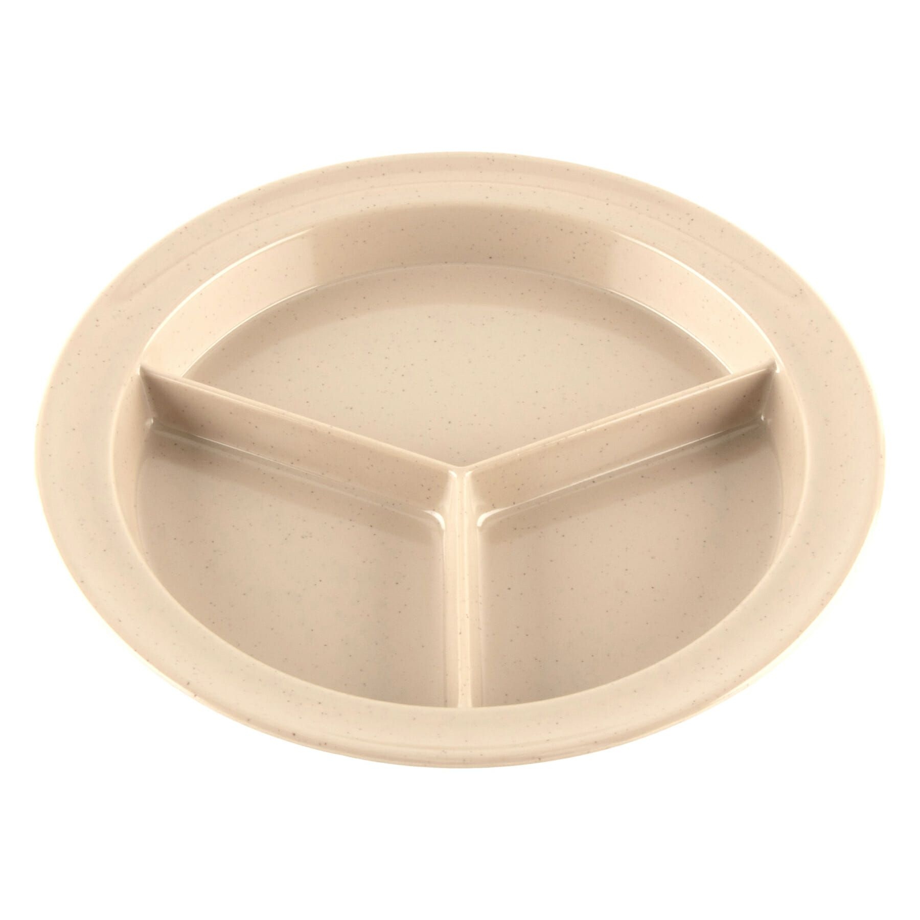 Sandstone GET Enterprises inc Supermel I Melamine 3 Compartment Plate, 9 inch -- 12 per case.