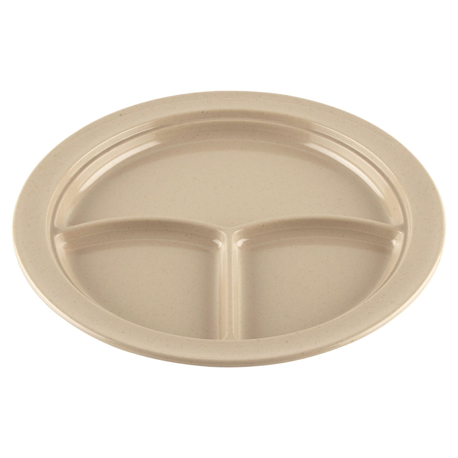 Sandstone GET Enterprises inc Supermel I Melamine 3 Compartment Plate, 10 inch -- 12 per case.