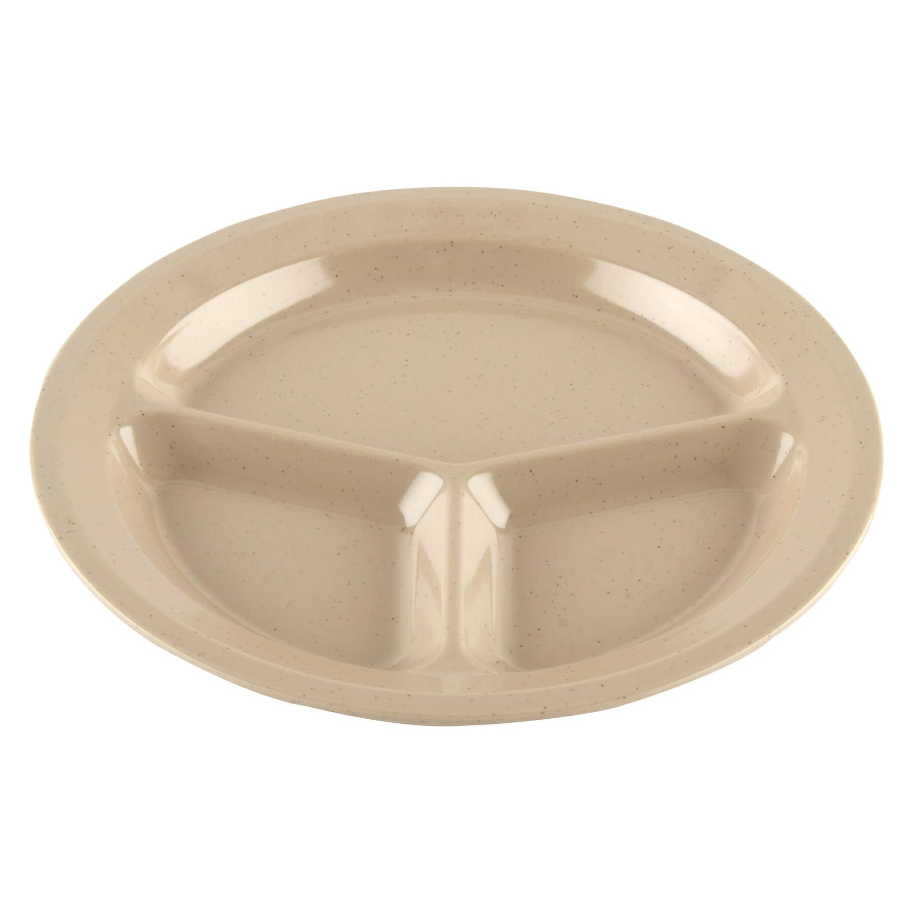 Sandstone GET Enterprises inc Supermel I Melamine 3 Compartment Plate, 11 inch -- 12 per case.