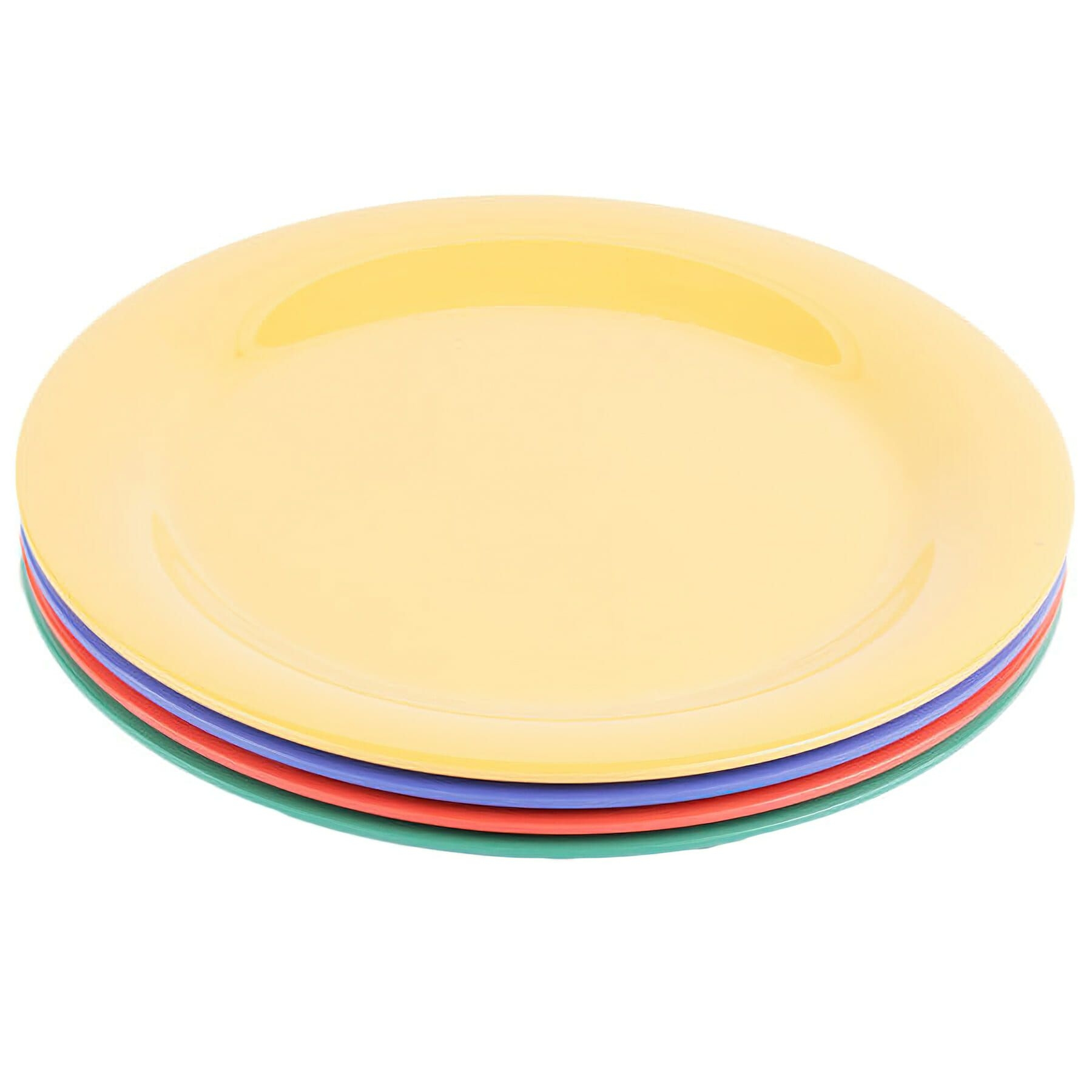 Mix GET Enterprises inc Diamond Mardi Gras Melamine Round Narrow Rim Plate, 10.5 inch -- 12 per case.