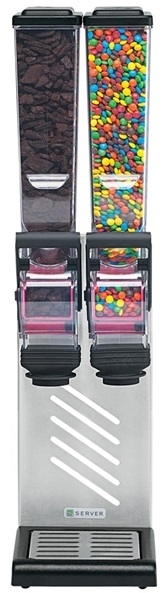 Server SlimLine Double Countertop Dry Food and Candy Dispenser, 2 Liter