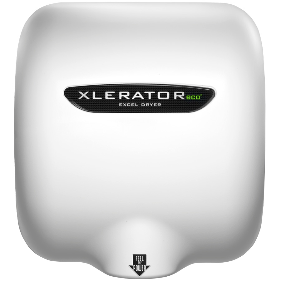 XLERATOR Eco Automatic High Speed 110/120V Surface Mounted Energy Efficient Hand Dryer with White Reinforced Fiberglass Cover