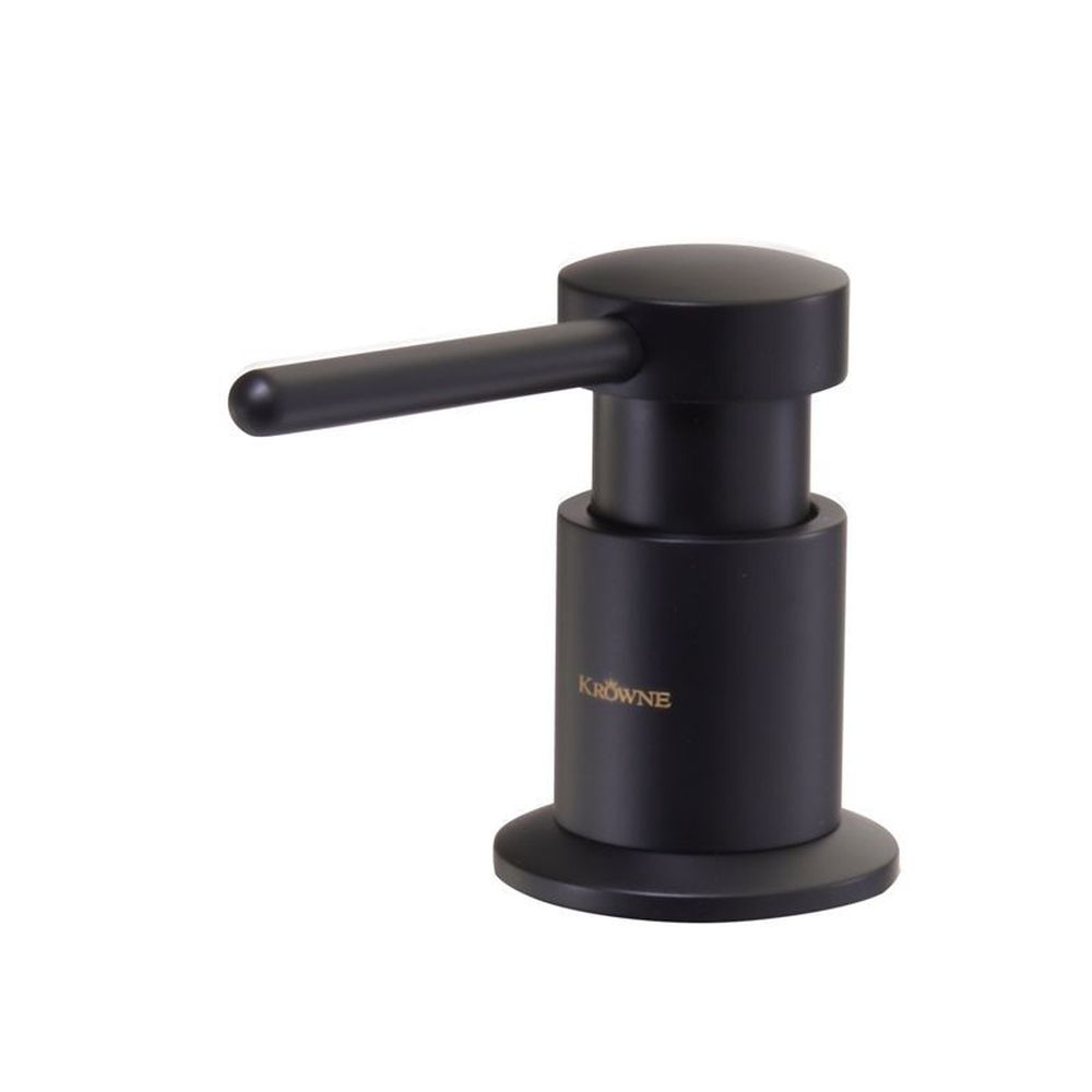 Krowne Matte Black Finish Deck Mount Soap Dispenser