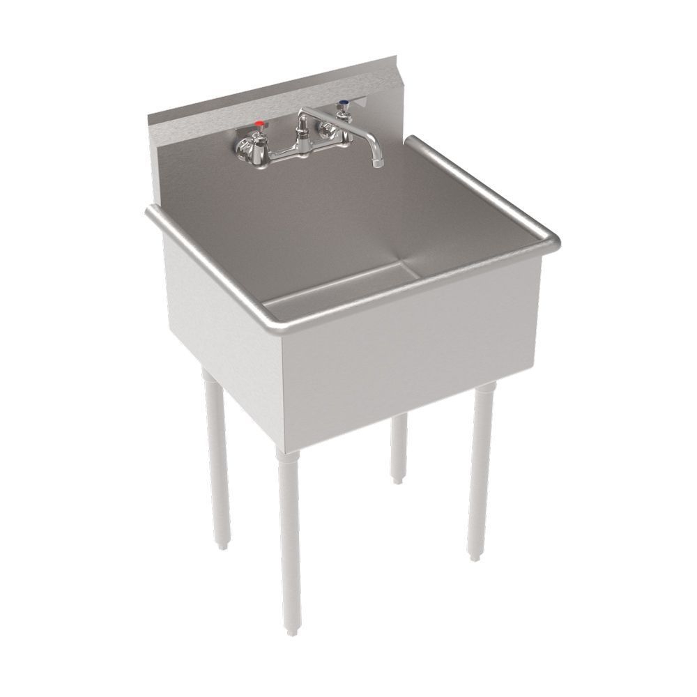 Krowne One Compartment Basin Sink with One 24 x 21 inch Bowl, 27 inch Width x 24.5 inch Depth