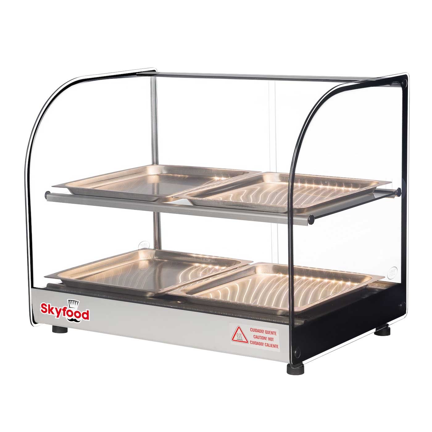 Skyfood Countertop Food Warmer Display Case with Two Shelves, 22 1/2 x 17 3/4 x 19 3/4 inch