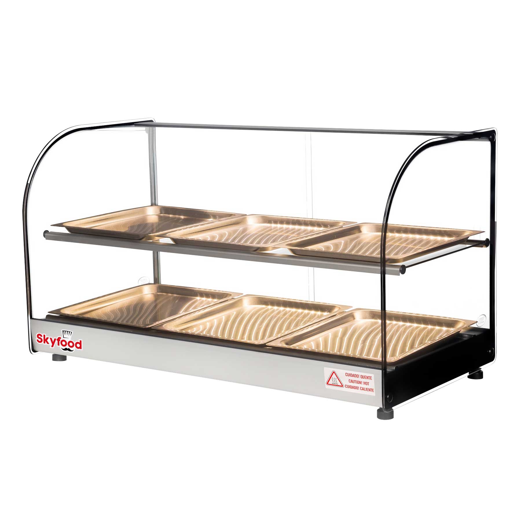 Skyfood Countertop Food Warmer Display Case with Two Shelves, 33 x 17 3/4 x 19 3/4 inch
