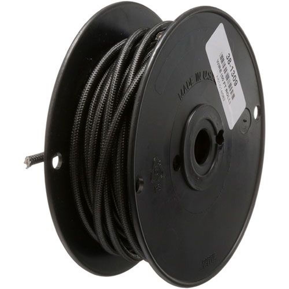 Allpoints All381309 10 Gauge Black High Temperature Wire, 50 Feet Roll