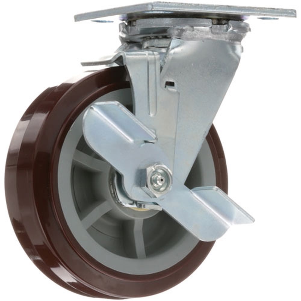 Carter Hoffmann CAR18301-6215 6 inch Swivel Plate Caster with Brake
