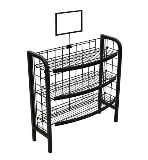 Mobile Merchandisers Matte Black 3-Shelf Radius Display