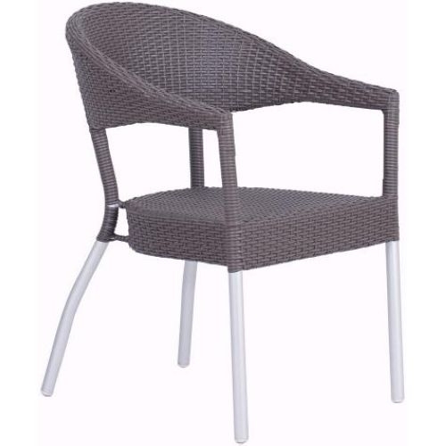 Natural Emu Americas LLC Laura Aluminum Synthetic Rope Wicker Armchair, 30 1/2 x 22 x 23 1/2 inch -- 4 per case.