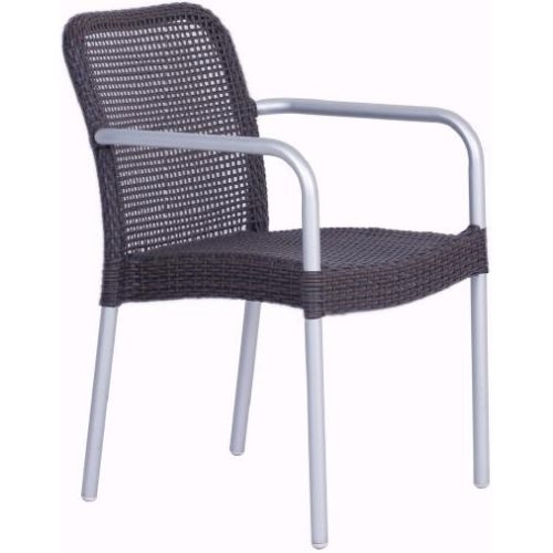 Frame Fin: Antique Bronze EMU Ronda Outdoor Stacking Side Chair - Steel Mesh Seat and Back, Tubular Steel Frame, 34 x 23 x 24.5 inch -- 4 per case.