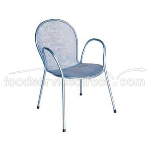 Frame Fin: Antique Iron EMU Ronda HD Outdoor Stacking Heavy Duty Armchair - Steel Mesh Seat and Back, Tubular Steel Frame, 32.5 x 22.5 x 25.5 inch -- 4 per case.