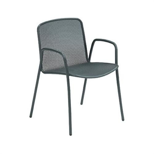 Antique Iron Emu Americas LLC Aria E-Coated Powder Coat Finish Stacking Side Chair, 32 x 18 x 21 inch -- 4 per case.