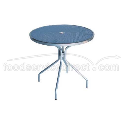 Frame Fin: Antique Bronze Emu Cambi Outdoor Round Umbrella Table - Steel Mesh Top And Tubular Steel Leg, 42 Inch Diameter.