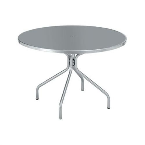 Frame Fin: Antique Iron EMU Solid Outdoor Umbrella Table - Solid Steel Top and Tubular Steel Leg, 36 inch Diameter.