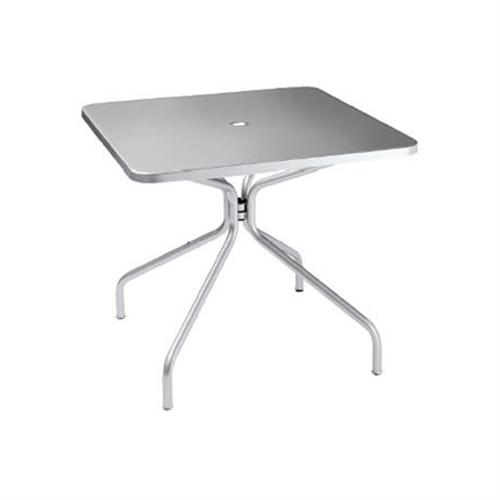 Frame Fin: Antique Iron EMU Solid Outdoor Umbrella Table - Solid Steel Top and Tubular Steel Leg, 36 inch Square.
