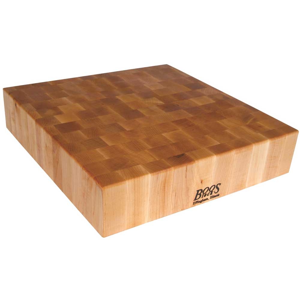 John Boos Maple Reversible Boos Block Cream Finish Block Cutting Board, 30 x 30 x 6 inch.