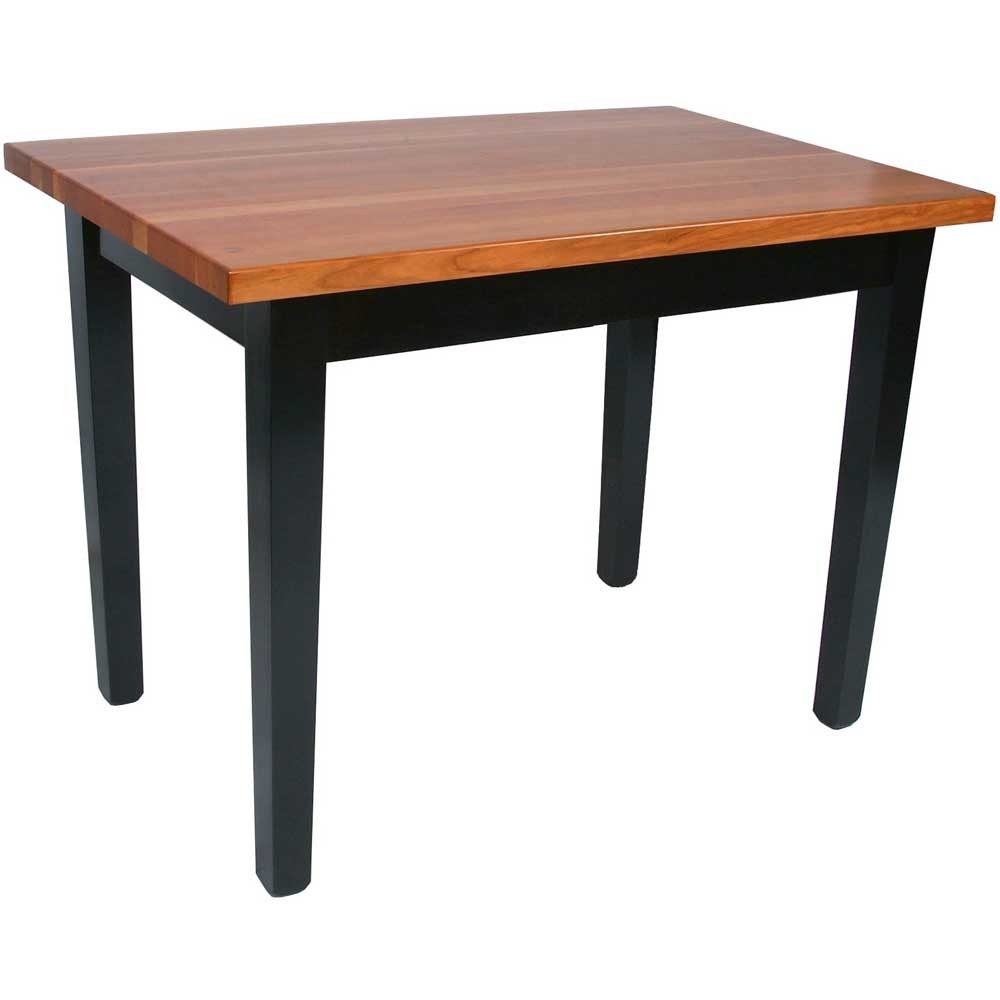 John Boos Varnique Finish Cherry Le Classique Table with Casters, 36 x 24 x 1.5 inch.